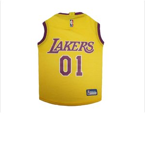 Lakers 01 yellow basketball jersey for dog