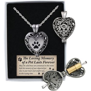 Cathedral Art Paw Print Memorial Ashes Locket Necklace