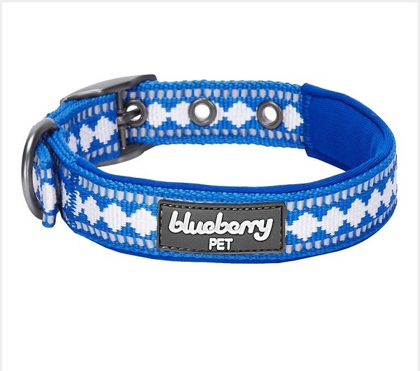Blueberry Pet 3M Pattern Polyester Reflective Dog Collar, Palace Blue, Small: 9 to 12.5-in neck, 5/8-in wide slide 1 of 7