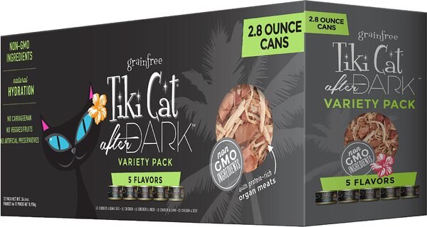 Tiki Cat After Dark Variety Pack Canned Cat Food, 2.8-oz, case of 12 slide 1 of 10