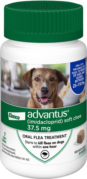 Advantus Flea Oral Treatment for Dogs, 23-110 lbs, 7 Soft Chews slide 1 of 9