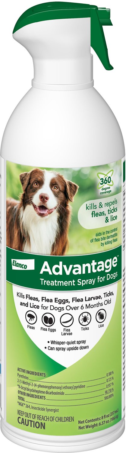Advantage Flea & Tick Treatment Spray for Dogs, 8oz bottle
