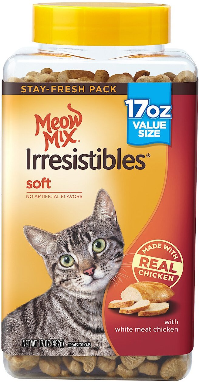 MEOW MIX Irresistibles Soft White Meat Chicken Cat Treats, 17oz