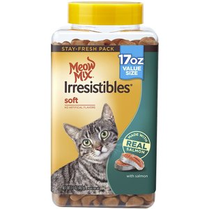 Meow Mix Irresistibles Soft Salmon Cat Treats, 17-oz cannister