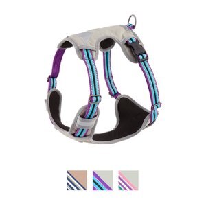Blueberry Pet 3M Multi-Colored Stripe Mesh Reflective Back Clip Dog Harness, Violet & Celeste, Large: 28.5 to 38.5-in chest
