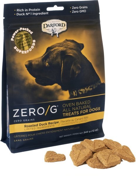 Darford Zero/G Grain-Free Roasted Duck Dog Treats, 12-oz bag slide 1 of 6
