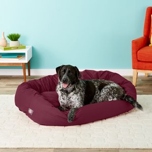 Majestic Pet Bagel Dog Bed, Burgundy, 52-in