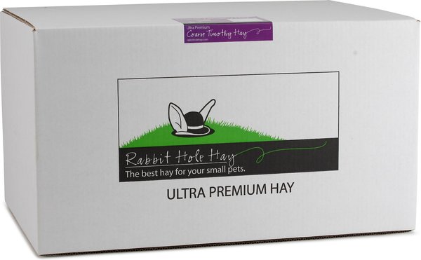 Rabbit Hole Hay Ultra Premium, Hand Packed Coarse Timothy Hay Small Animal Food, 20-lb box slide 1 of 3