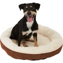 Frisco Round Bolster Cat & Dog Bed, Brown, Medium