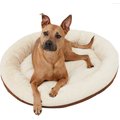 Frisco Round Bolster Cat & Dog Bed, Brown, Large