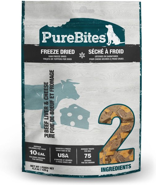 PureBites Beef & Cheese Freeze-Dried Dog Treats, 4.2-oz bag slide 1 of 10