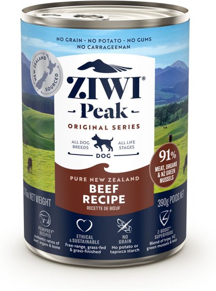 Ziwi Peak Beef Recipe Canned Dog Food, 13.75-oz, case of 12 slide 1 of 8