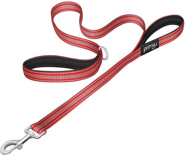 Prima Pets Dual-Handle Reflective Dog Leash, Large, 4-ft, Red slide 1 of 9