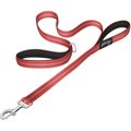 Prima Pets Dual-Handle Reflective Dog Leash, Large, 4-ft, Red