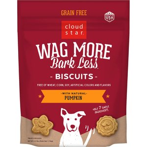 Cloud Star Wag More Bark Less Grain-Free Pumpkin Flavor Dog Treats, 2.5-lb box