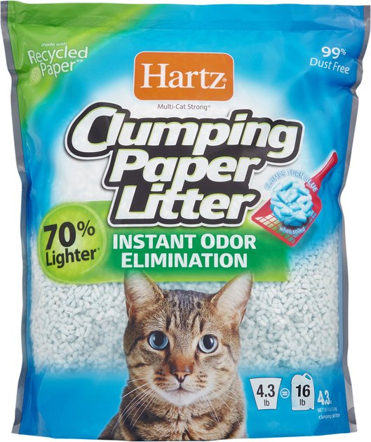 HARTZ MultiCat Strong Unscented Clumping Paper Cat Litter, 4.3lb bag