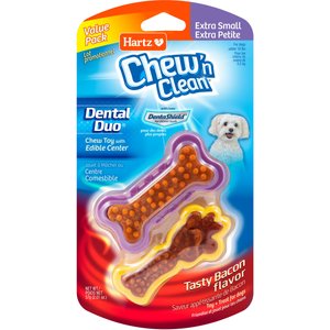 Hartz Chew 'n Clean Dental Duo Dog Treat & Chew Toy