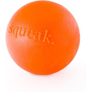 Planet Dog Orbee-Tuff Squeak Ball Tough Dog Chew Toy, Orange