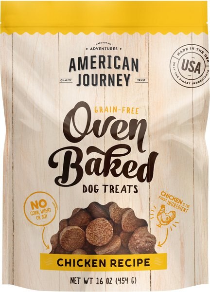 American Journey Chicken Recipe Grain-Free Oven Baked Crunchy Biscuit Dog Treats, 16-oz slide 1 of 7
