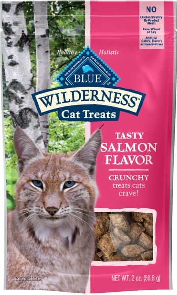 Blue Buffalo Wilderness Salmon Formula Crunchy Grain-Free Cat Treats, 2-oz bag slide 1 of 6