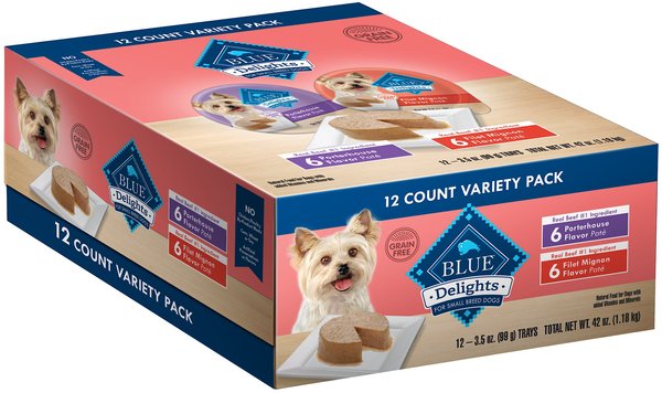 Blue Buffalo Divine Delights Pate Small Breed Variety Pack Filet Mignon & Porterhouse Flavor Dog Food Trays slide 1 of 8