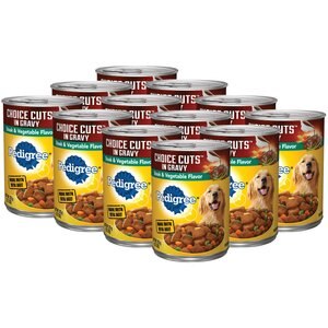 Pedigree Choice Cuts in Gravy Steak & Vegetable Flavor Canned Dog Food, 13.2-oz, case of 12