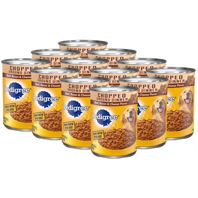 Pedigree Chopped Ground Dinner Beef, Bacon & Cheese Flavor Canned Dog Food, slide 1 of 1
