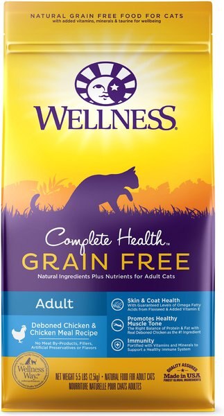 Wellness Complete Health Natural Grain-Free Deboned Chicken & Chicken Meal Dry Cat Food, 5.5-lb bag slide 1 of 10
