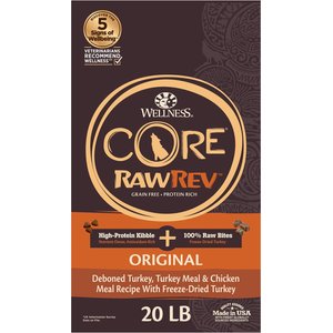 Wellness CORE RawRev Grain-Free Original Recipe with Freeze-Dried Turkey Dry Dog Food, 20-lb bag