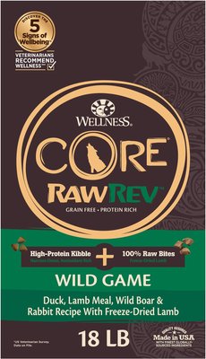 Wellness CORE RawRev Grain-Free Wild Game Recipe with Freeze Dried Lamb Dry Dog Food, slide 1 of 1