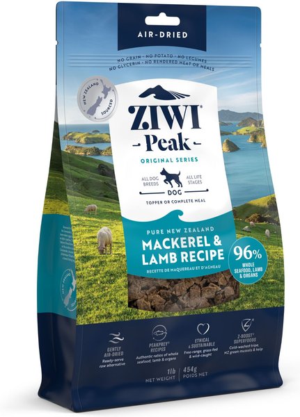 Ziwi Peak Mackerel & Lamb Grain-Free Air-Dried Dog Food, 1-lb bag slide 1 of 8