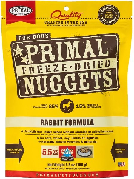 Primal Rabbit Formula Nuggets Grain-Free Raw Freeze-Dried Dog Food, 5.5-oz slide 1 of 6