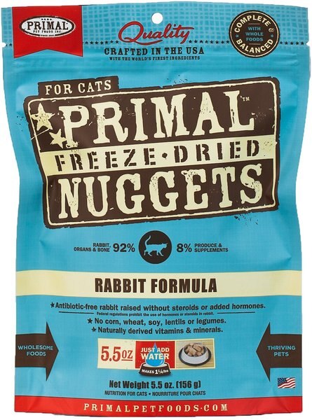 Primal Rabbit Formula Nuggets Grain-Free Raw Freeze-Dried Cat Food, 5.5-oz slide 1 of 7