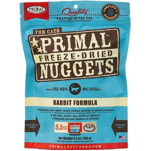 Primal Rabbit Formula Nuggets Grain-Free Raw Freeze-Dried Cat Food, 5.5-oz