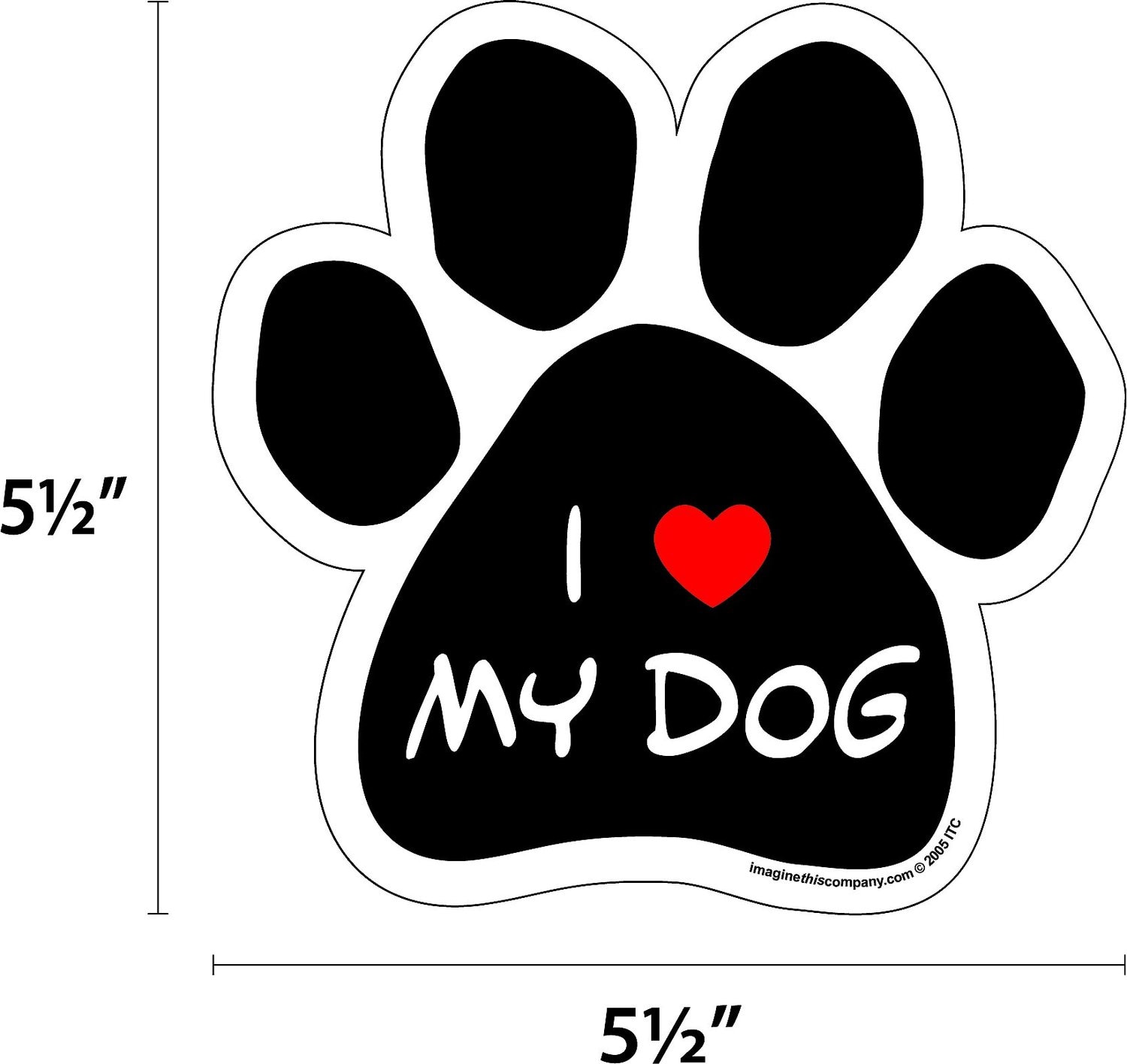 I LOVE MY CHIHUAHUACar Magnet Picture PawsDog Paw Shaped Magnets 