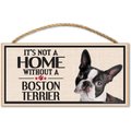 Imagine This Company "It's Not a Home Without" Wood Breed Sign, Boston Terrier