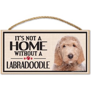 Imagine This Company "It's Not a Home Without" Wood Breed Sign, Labradoodle