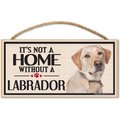 Imagine This Company "It's Not a Home Without" Wood Breed Sign, Labrador - Yellow