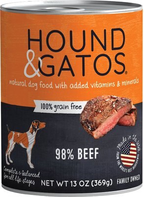 Hound & Gatos 98% Beef Grain-Free Canned Dog Food, slide 1 of 1
