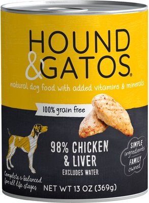 Hound & Gatos 98% Chicken & Liver Grain-Free Canned Dog Food, slide 1 of 1