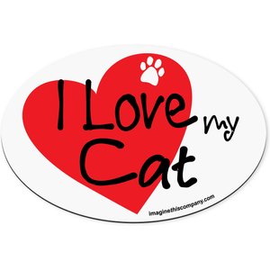 Imagine This Company "I Love My Cat" Heart Magnet, Oval Shape