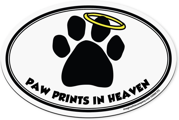 Imagine This Company " Paw Prints In Heaven" Magnet, Oval Shape slide 1 of 4