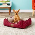 American Kennel Club Circle Stitch Orthopedic Bolster Cat & Dog Bed, Burgundy