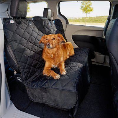 4knines Split Rear Seat Cover With Hammock Black Regular Chewy Com - Subaru Car Seat Cover For Dogs
