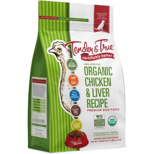 Tender & True Organic Grain-Free Chicken & Liver Recipe Dry Dog Food, 4-lb bag