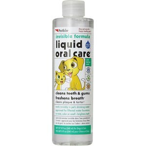 Petkin Invisible Formula Liquid Oral Care Dog & Cat Dental Water Additive, 8-oz bottle