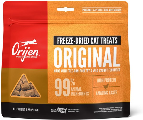 ORIJEN Original Grain-Free Freeze-Dried Cat Treats, 1.25-oz bag slide 1 of 4