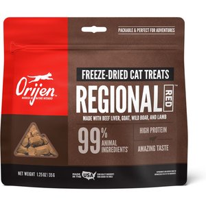 ORIJEN Regional Red Grain-Free Freeze-Dried Cat Treats, 1.25-oz bag