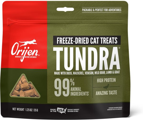 ORIJEN Tundra Grain-Free Freeze-Dried Cat Treats, 1.25-oz bag slide 1 of 4