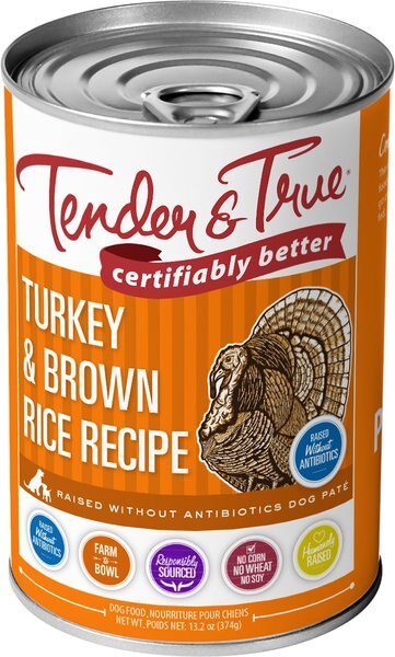 Tender & True Turkey & Brown Rice Recipe Canned Dog Food, 13.2-oz, case of 12 slide 1 of 4
